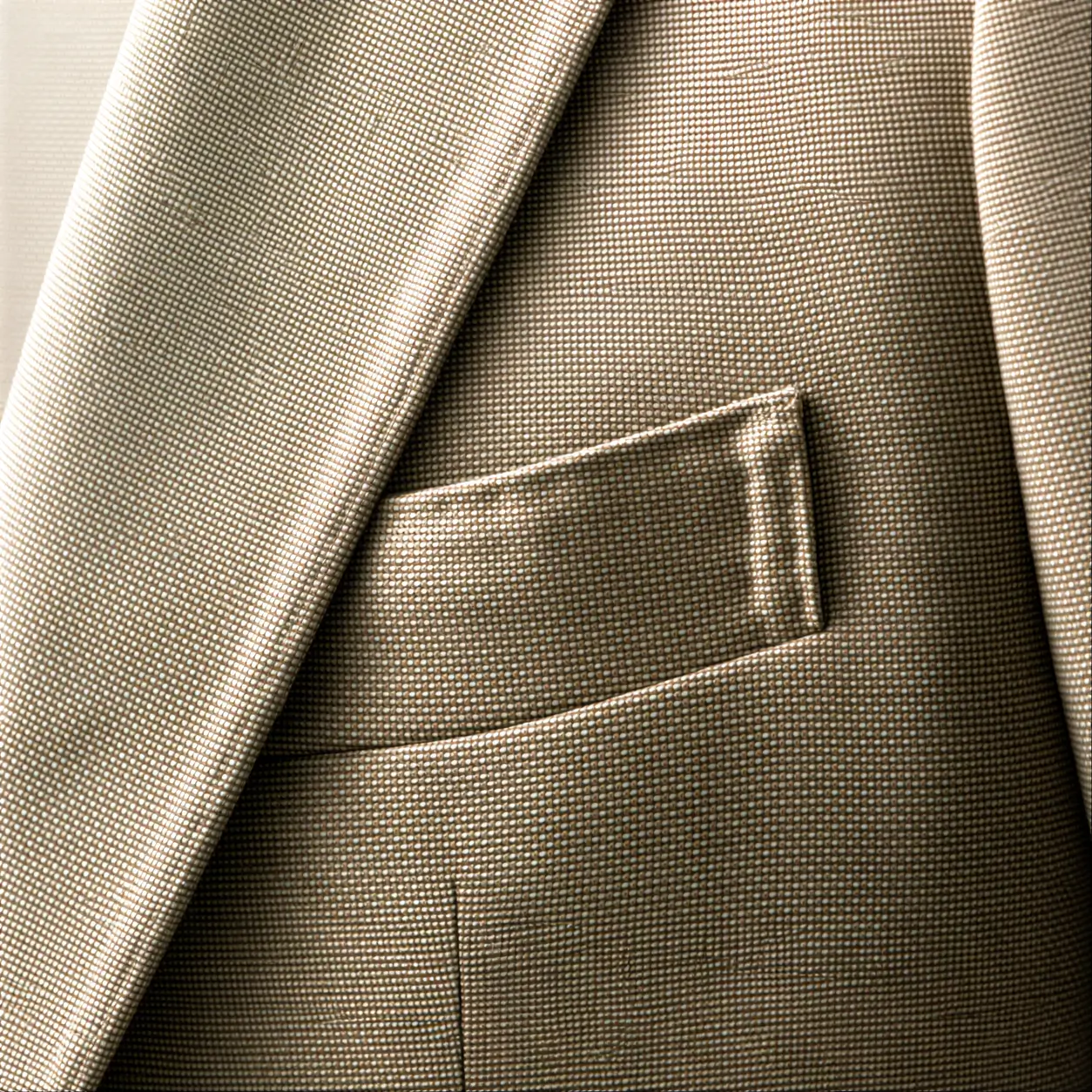 Blue tailored jacket showing lapel and pocket placement